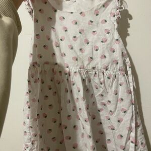 Strawberry Print Sleeveless Dress